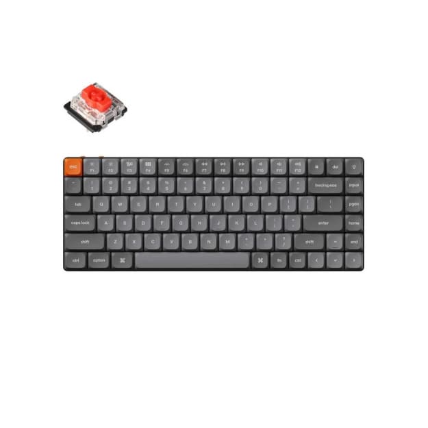 Keychron K3 MAX 84-tugmali mexanik klaviatura, K Pro qahvarang, WL/BT/USB-A, tezkor almashtirish, QMK, EN/RU/UZ, RGB, qora — 1