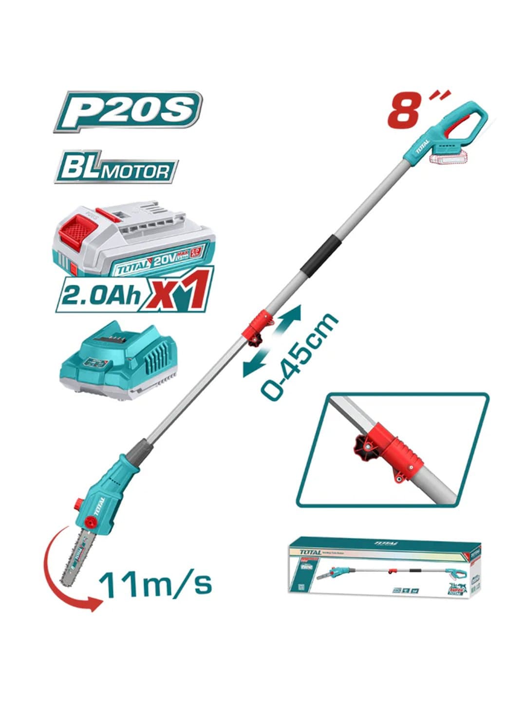 Gazon o'rgich (Balandlik keskich) TOTAL TPSLI20281 20V 2.0Ah KIT — 1
