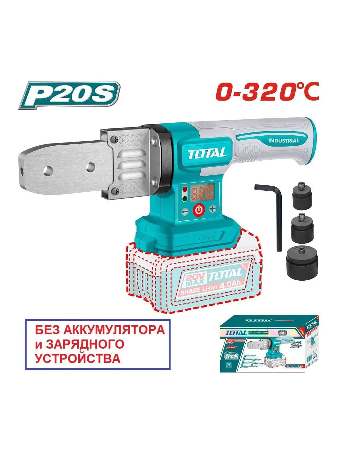 Akkumulyatorli plastik quvurlarni payvandlash apparati TOTAL TWTLI2018 (20V, AKB va quvvatlagichsiz) — 1