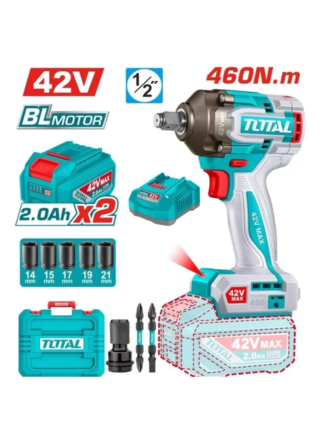 Akkumulyatorli zarbali gaykavyort TOTAL TIWLI42462 — 1