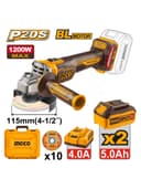 Burchakli silliqlash mashinasi INGCO CAGLI2211532 INDUSTRIAL 20V BL 115mm 2x5Ah