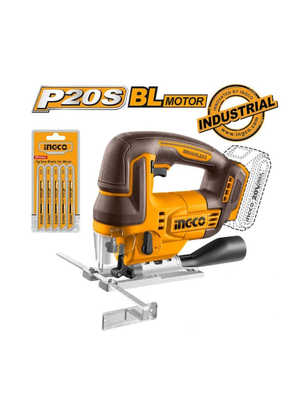 Akkumulyatorli cho'tkasiz lobzik INGCO CJSLI1008 INDUSTRIAL — 1