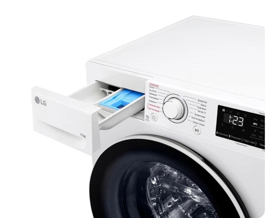 Стиральная машина LG F4V3ES6W, 11 кг, Inverter, AIDD Steam Акция — 7