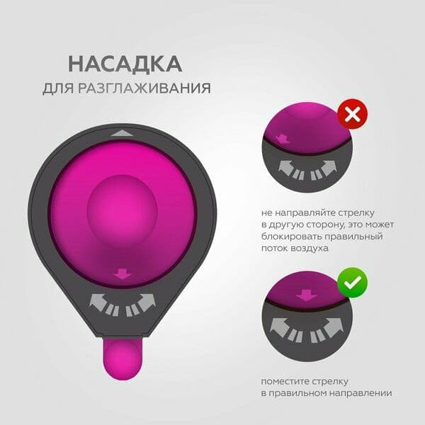 Фен стайлер с насадками для волос профессиональный 6 в 1, розовый — 4