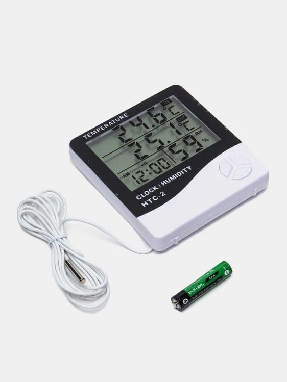 Термогигрометр HTC-2, термометр, гигрометр, часы — 2