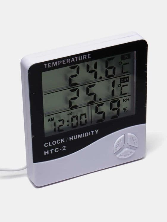 Термогигрометр HTC-2, термометр, гигрометр, часы — 3
