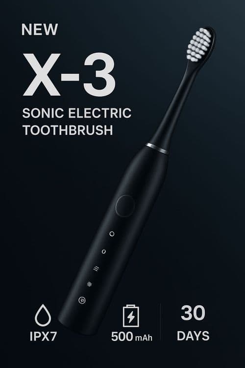 x-3 sonik elektron tish cho‘tkasi zd-x3 black – professional A4 — 1