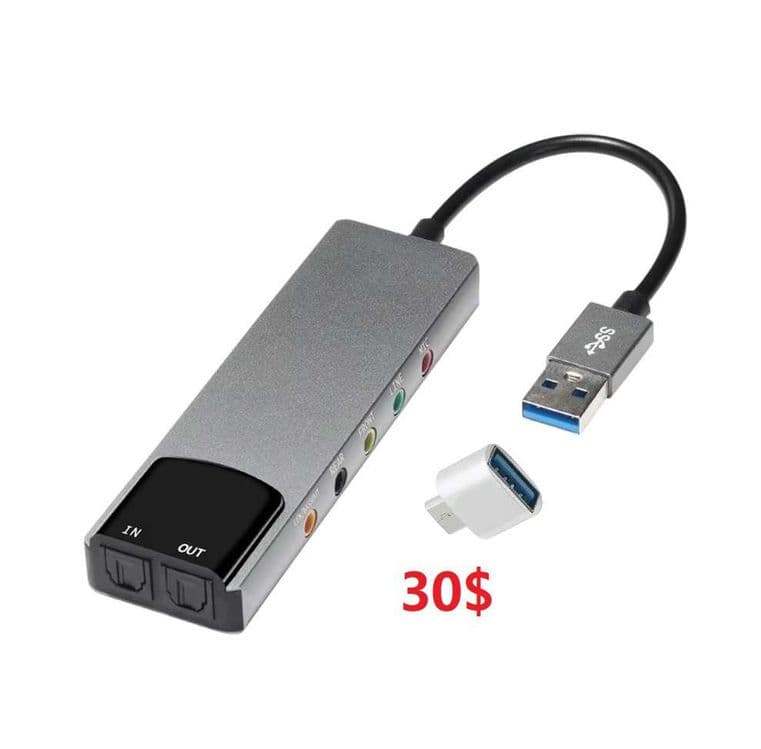 Аудио конвертер SPDIF + RCA (6x1) в USB-С и USB 3.0 — 4