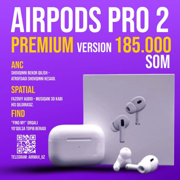 AirPods Pro 2 Premium  - Гарантия - Доставка по Узбекистану 24/7 ! — 1