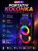RGB Karaoke Kolonka 2 ta Simsiz Mikrofon bilan — Bluetooth Karaoke Spe