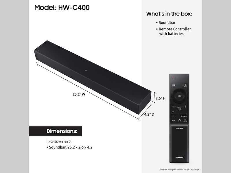 Samsung Soundbar Саундбар серии Essential B HW-C400 чёрный — 7