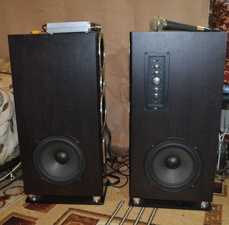 Колонки с усилителем karaoke 220 Вт + USB MP3 плеер Bluetooth — 4