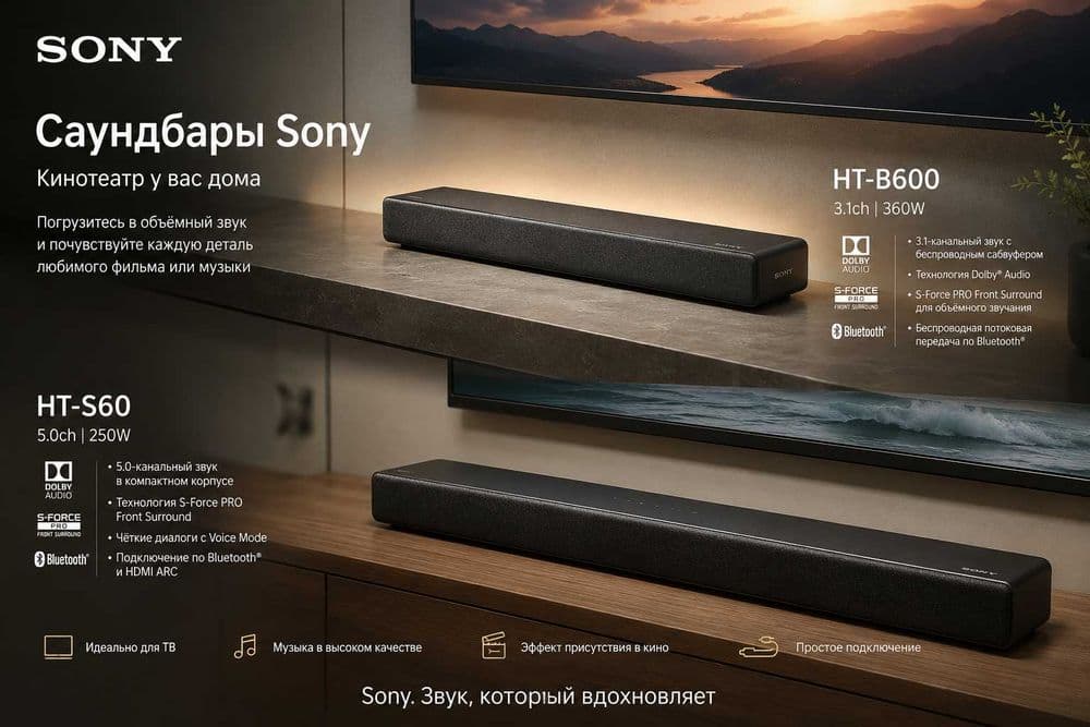 Sony HT-B600, саундбар BRAVIA Theatre Bar 6
