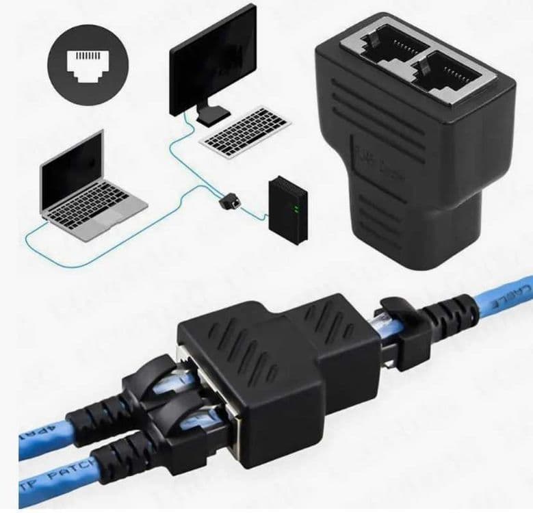 Развивитель сетевой разъем RJ45 2в1 LAN доставка — 1