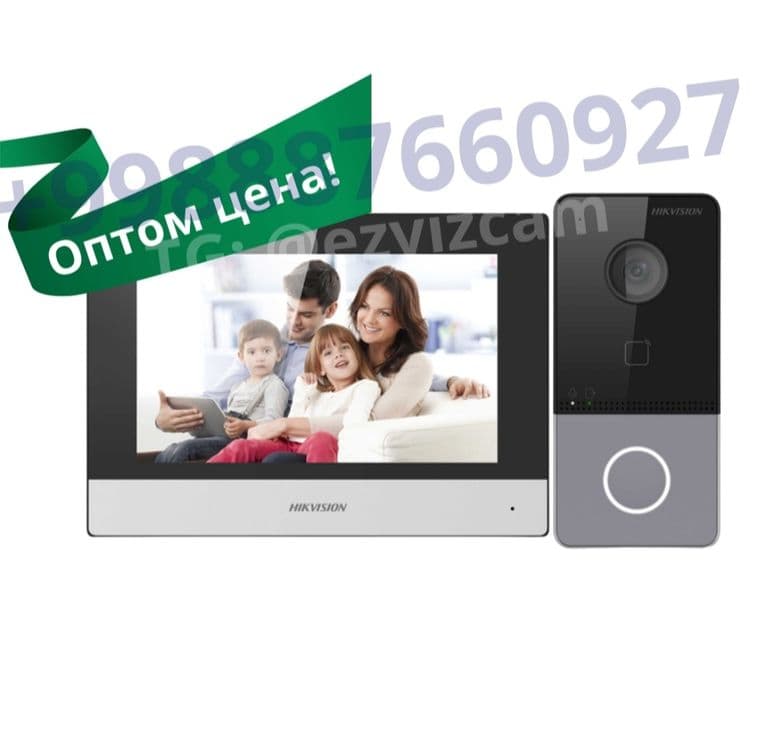 IP / Комплект видео домофон + вызывная панель Hikvision KIS603 / 603 — 1