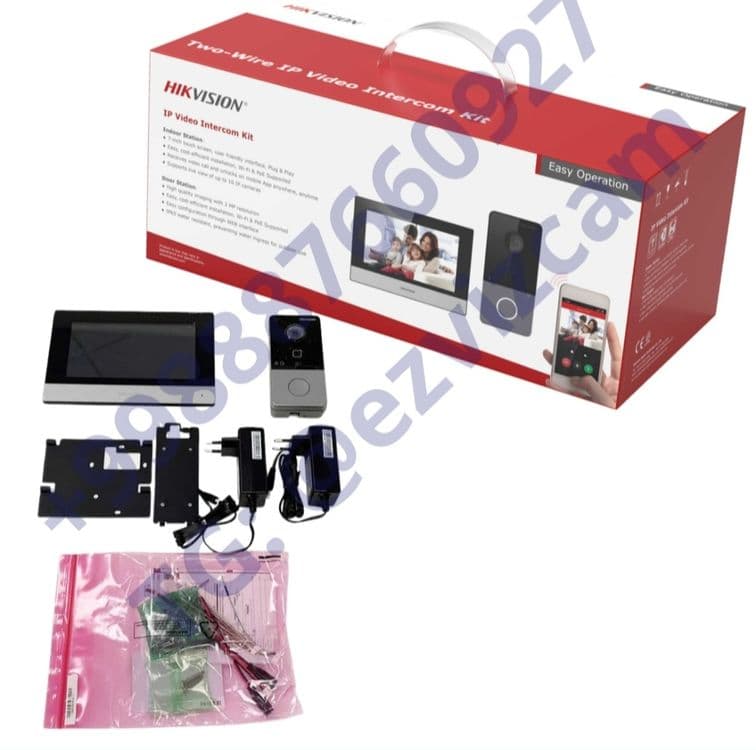 IP / Комплект видео домофон + вызывная панель Hikvision KIS603 / 603 — 6