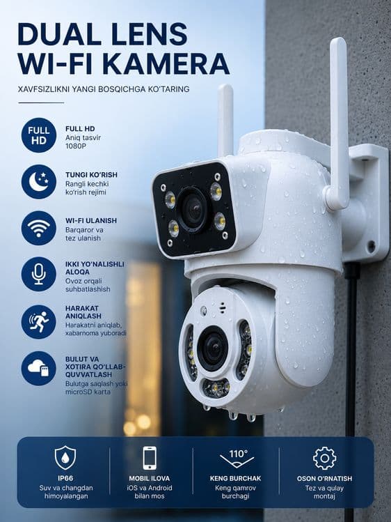 Smart WiFi Kamera 360 PTZ Camera Full HD наружная камера — 1