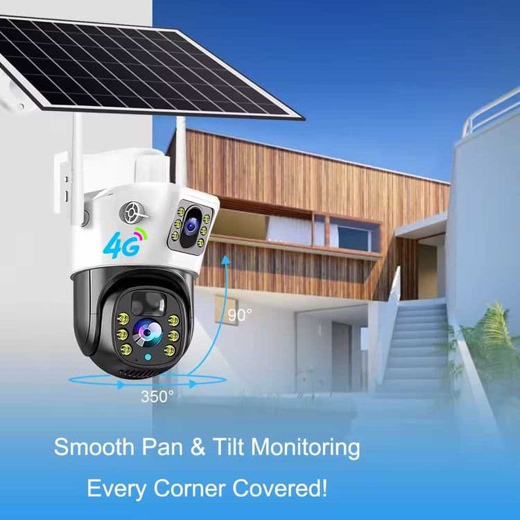 Солнечная камера с двойным объективом, 4G, Sim-картой quyosh kamera — 2