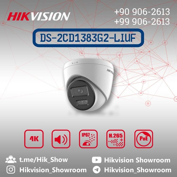 DS-2CD1383G2-LIUF Hikvision ichki ovozli va rangli kamerasi #hikvision — 1