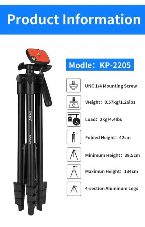 Штатив-Трипод для Видеокамер и телефона Jmary KP-2205 — 5
