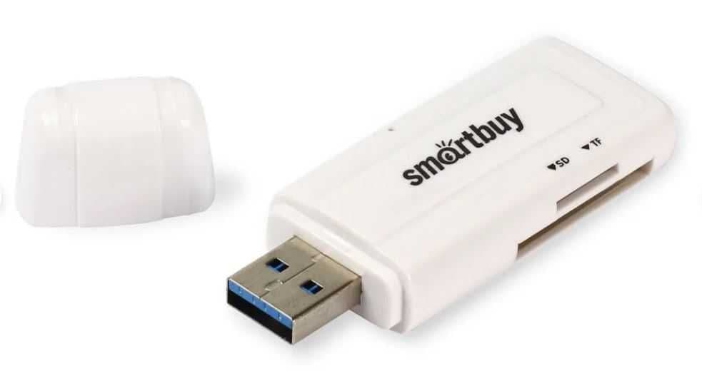 Картридер 705 Smartbuy, USB 3.0 SD/microSD, белый — 5