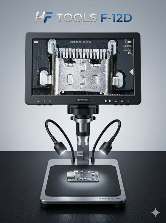 Цифровой микроскоп HF Tools F-12D 10.1" IPS для ремонта телефонов и пл — 1