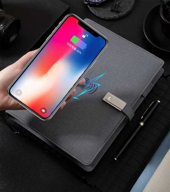 Ежедневник Блокнот С Беспроводной Зарядкой PowerBank и USB Флешкой — 1