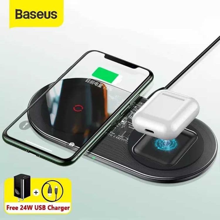 Baseus Беспроводное зарядное устройство 24w 2в1 Турбо — 1