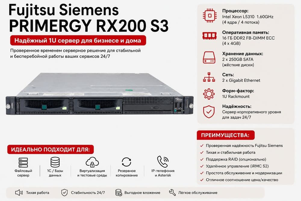 Сервер Futjitsu Siemens Primergency RX200 S3 — 1