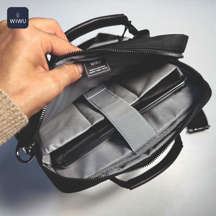 WIWU Vertical Bag — кожаная сумка для ноутбука / MacBook и iPad — 3