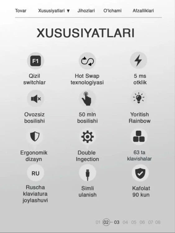 Cyberlynx AG63 geymerlar uchun mexanik klaviatura — 2