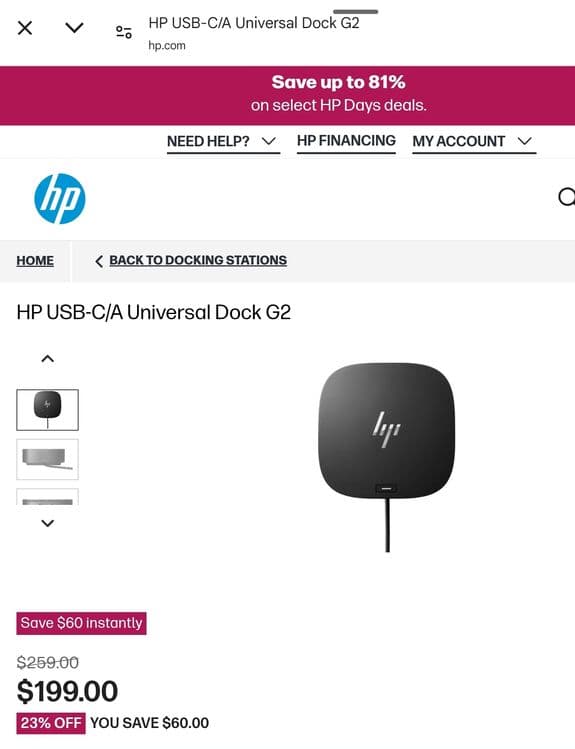 HP docking station G2 — 1