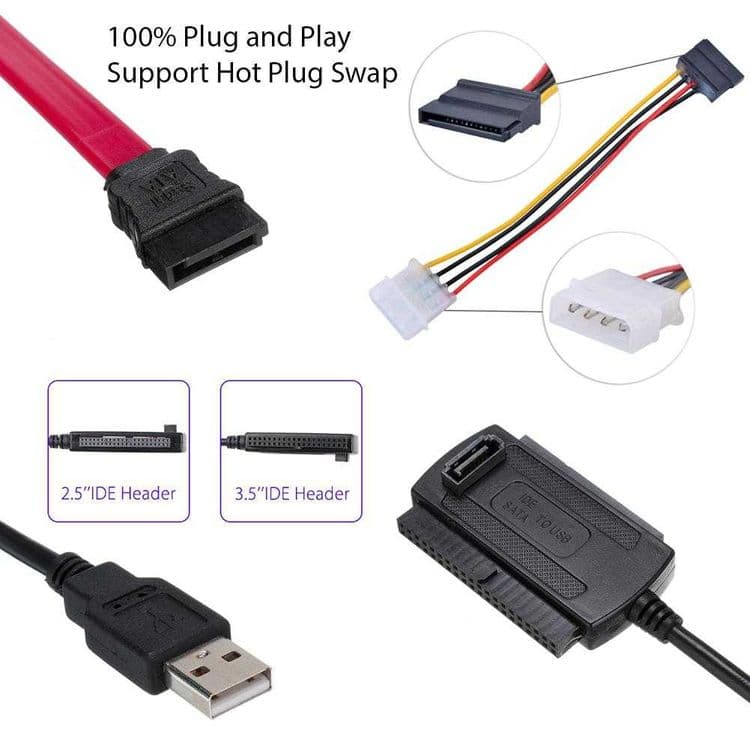 Переходник с USB 2.0 на IDE/SATA/S-ATA 2,5"/HDD 3,5" — 7