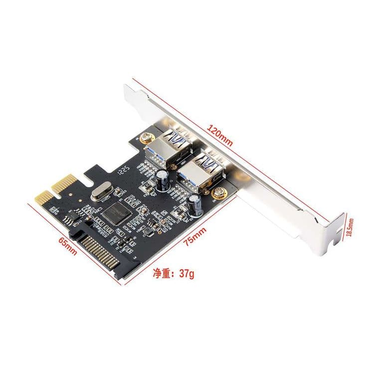 Адаптер PCI-E/USB 3,0  2 порта + SATA разъем 15pin — 2