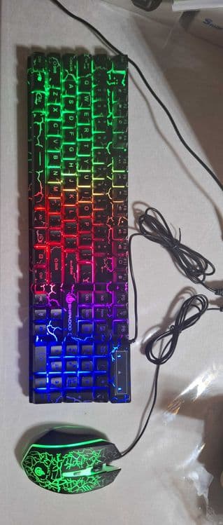 Новый комплект мышь и клавиатура shipadoo проводная с RGB подсветкой — 1