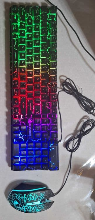 Новый комплект мышь и клавиатура shipadoo проводная с RGB подсветкой — 2