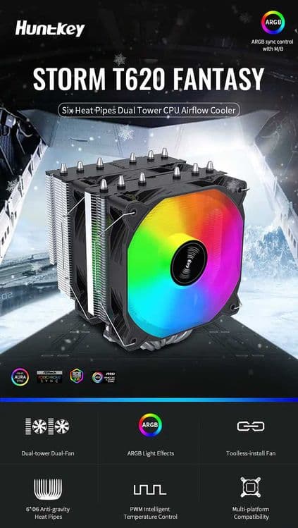 Huntkey CPU cooler  Elexir V360/Storm T620 Fantasy/Storm Typhoon+ — 1