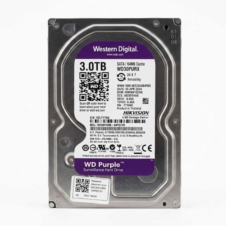 Жесткий диск WD Purple 3TB — Надежность для систем видеонаблюдения — 1
