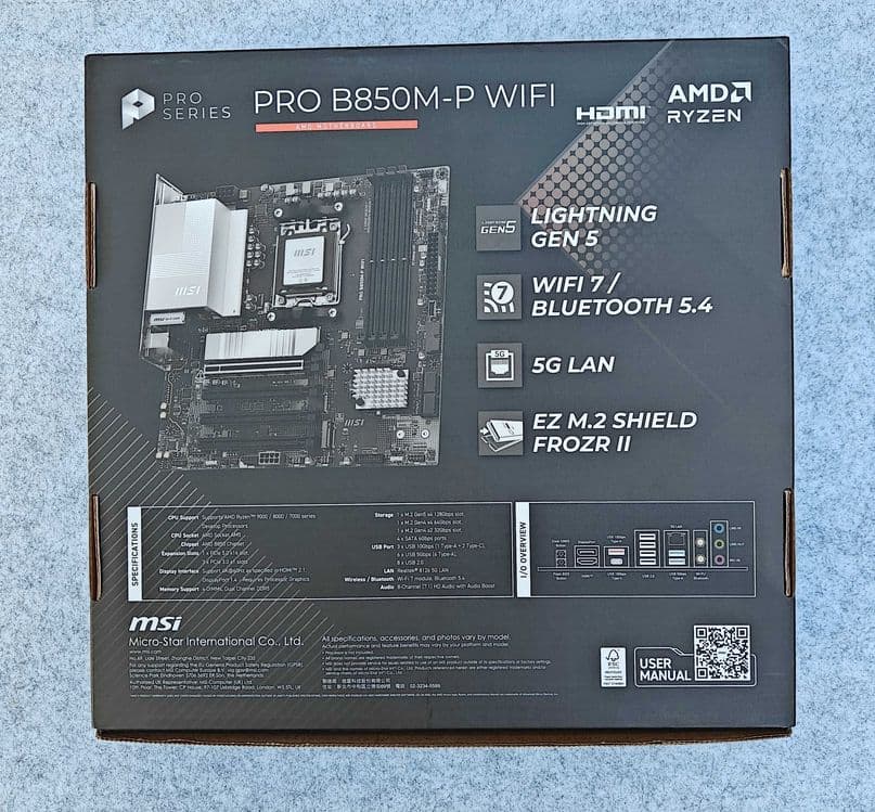Материнская плата MSI PRO B850M-P WIFI 7 DDR5 AM5 mATX — 6