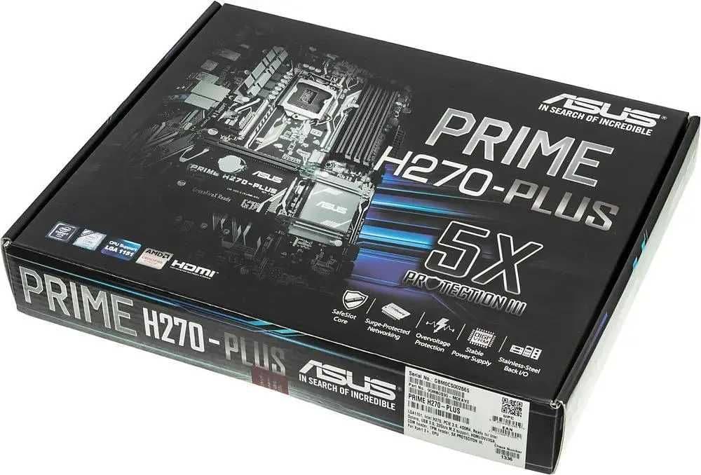 Материнская плата ASUS PRIM H270-PLUS Intel LGA-1151 ATX c процессором — 2