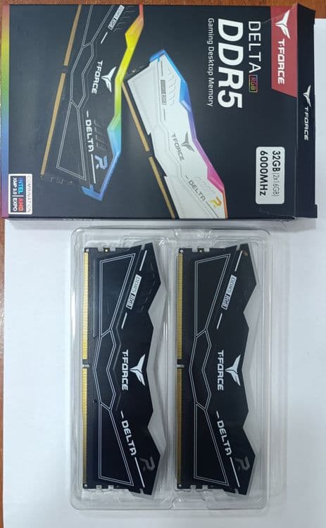 Ddr5 Team Group T-Force Delta RGB
32Gb (2X16)/6000MHz!Yangi! Openbox! — 1