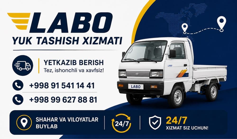 labo yuk tashish xizmati 24/7 — 2