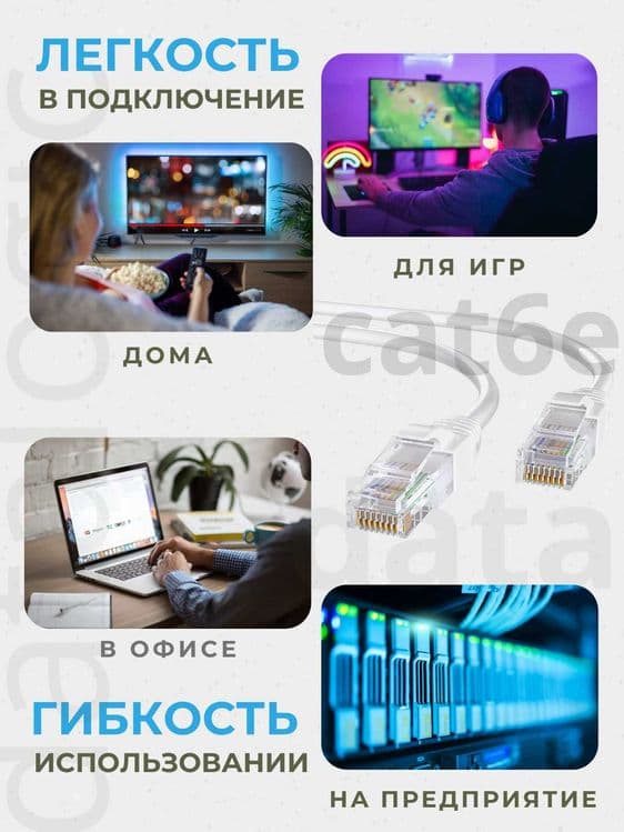 Internet lan sim интернет кабель Cat5 мега / CAT6 гигабит 1.5-30 метр — 2