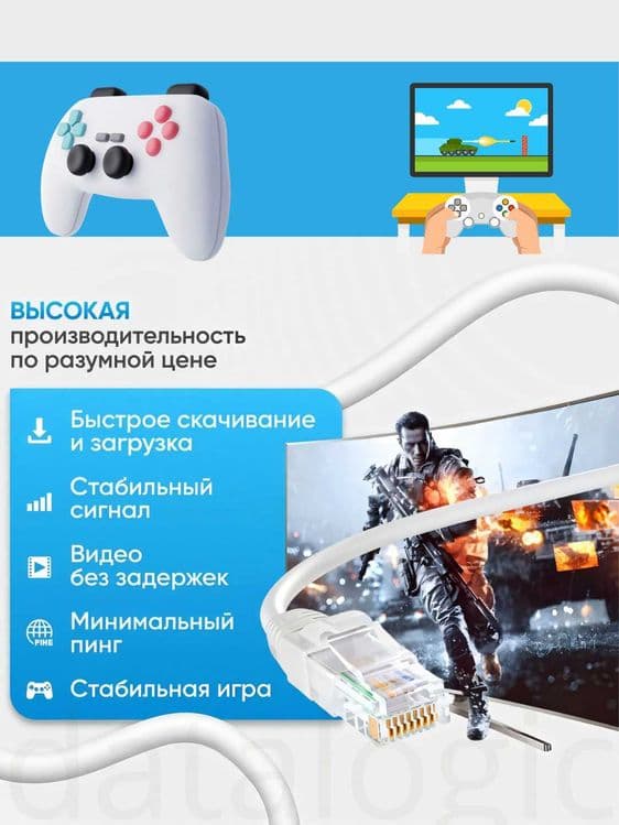 Internet lan sim интернет кабель Cat5 мега / CAT6 гигабит 1.5-30 метр — 4