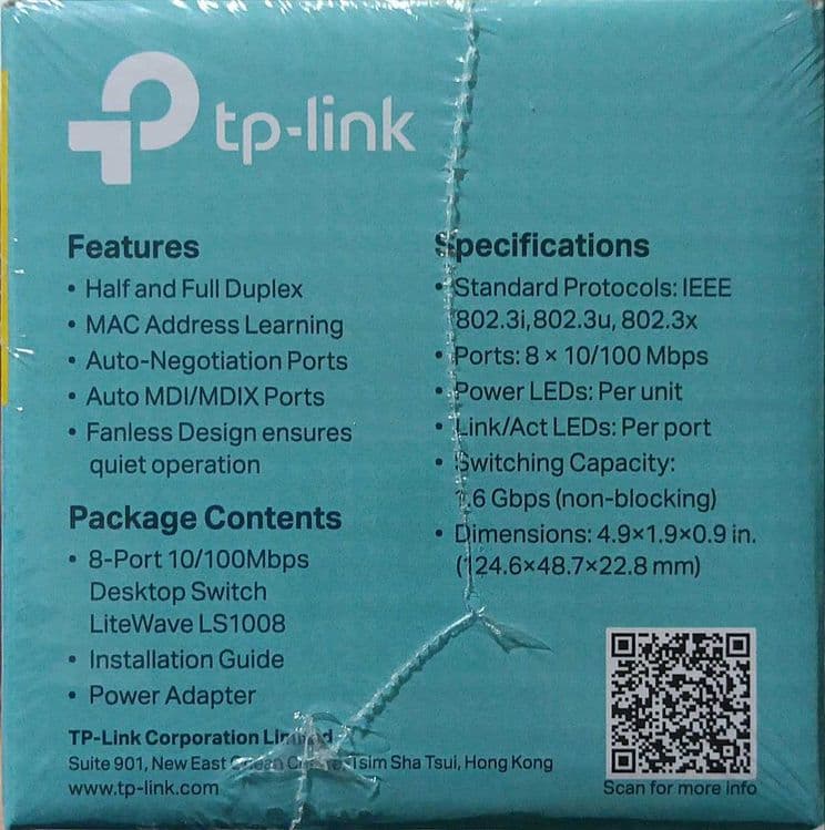 Tp-link LS1008 V1,0  8 порт HUB switch — 8