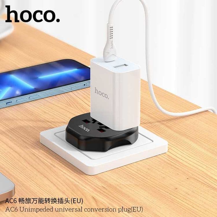 Hoco AC6 Unimpeded Универсальный Сетевой Адаптер (EU) Universal Plug — 5