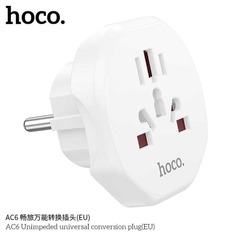 Hoco AC6 Unimpeded Универсальный Сетевой Адаптер (EU) Universal Plug — 7