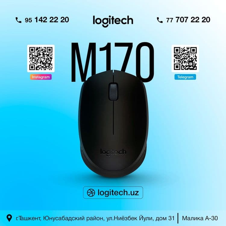 Мышь Логитеч LOGITECH M170 Wireless Mouse Black-Grey USB — 1