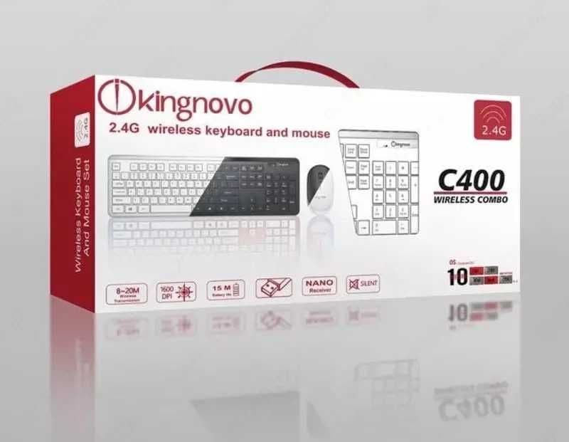 KB+Mouse Kingnovo C400 Wireless Combo  клавиатура и мышь(bluet)черн+ — 1