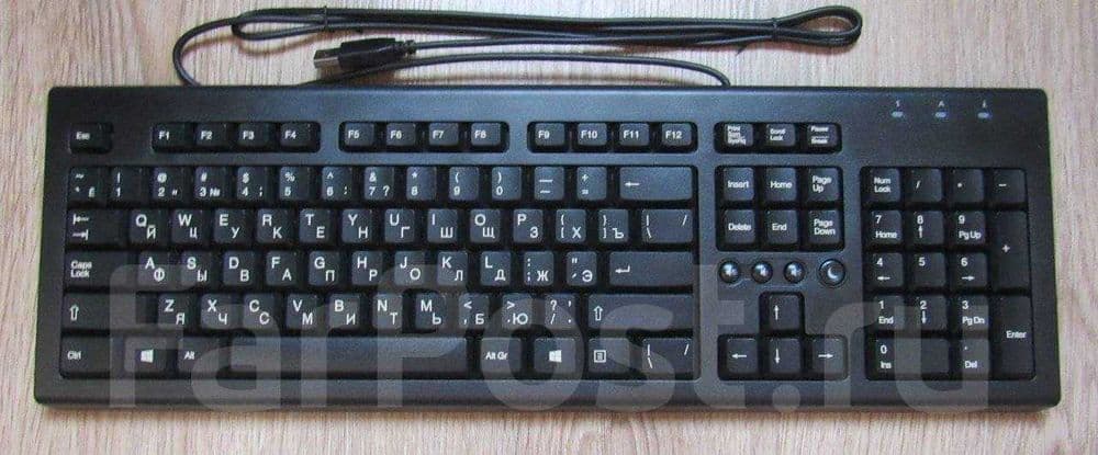 Новая USB-клавиатура HP раскладка анг/рус/япон/кор/тай Black офисные + — 2